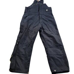 Berne Appare Insulated Bib Overalls Mens XL Black Workwear Double Knee